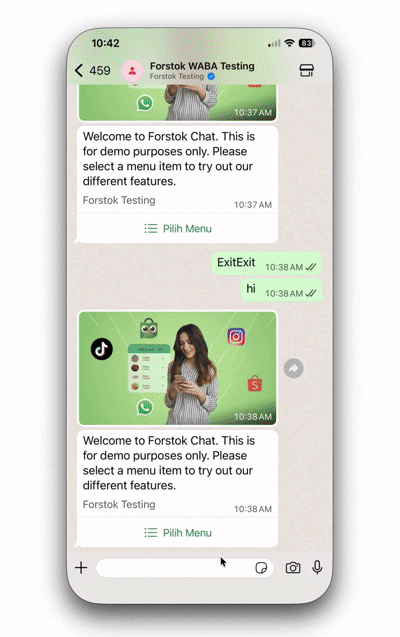 Demo FORSTOK — WhatsApp order management